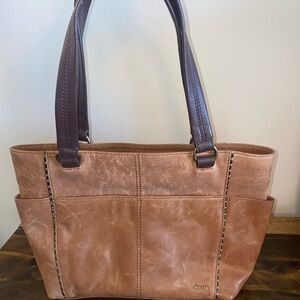 The Sak Ashby Satchel Tan Leather Shoulder Purse